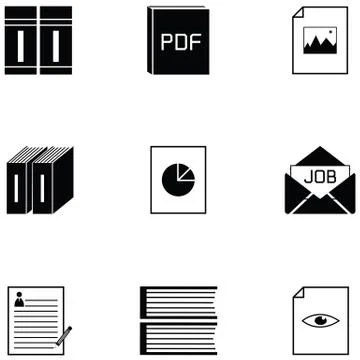 Paper icon set Stock Illustration