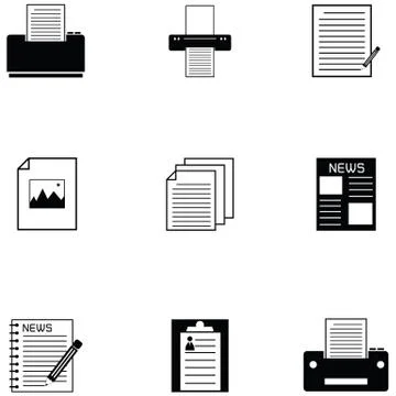 Paper icon set Illustrazione stock