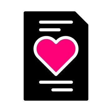 Paper icon solid black pink style valentine vector illustration perfect. イラスト素材