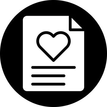 Paper icon solid white style valentine illustration vector element and symb.. Illustrazione stock