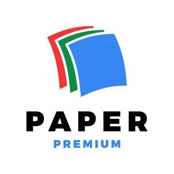 Paper Icon Vector Logo Template Illustration Design Stock Illustration