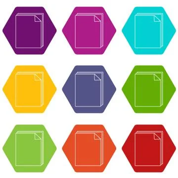 Paper icons set 9 vector Illustrazione stock