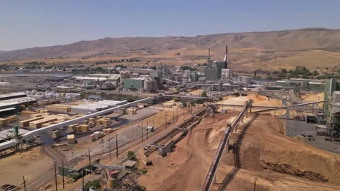 Paper industrial factory. pulp paper processing and production Stock Footage 248122553