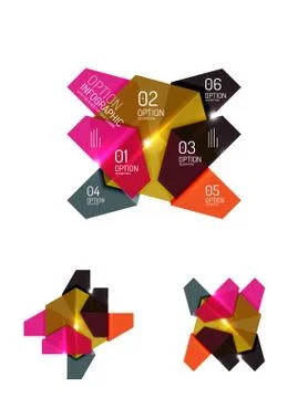 Paper infographic elements Stock Illustration