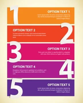 Paper infographics. Sequence number. Vector illustration. Set Illustrazione stock