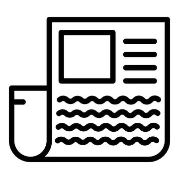 Paper interview icon, outline style Stock Illustration