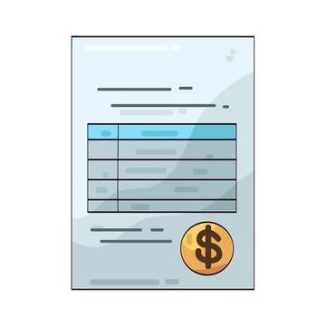 Paper invoice illustration Stock Illustration