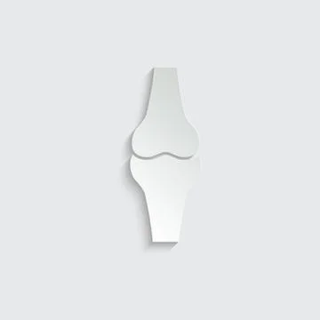 Paper Knee bones icon.  human knee joint Stock Illustration