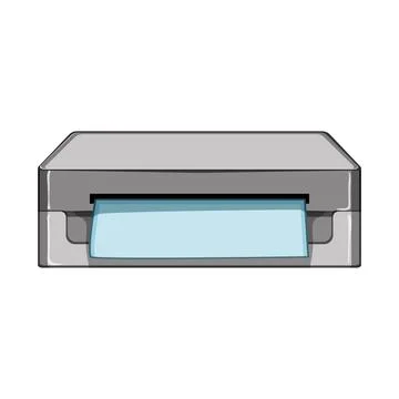 Paper label printer cartoon vector illustration Stock Illustration