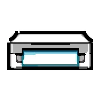 Paper label printer game pixel art vector illustration Stock Illustration