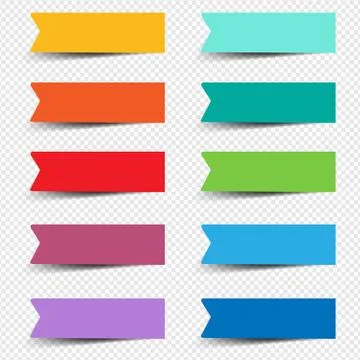 Paper Labels Set With Transparent Background Illustrazione stock