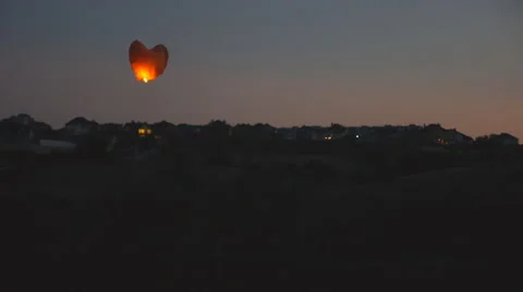 Paper lantern soars into the sky. Stock-Footage 58053337