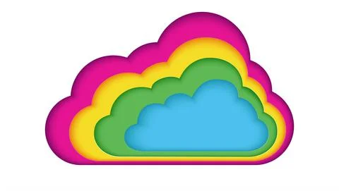 Paper layered background. Abstract background with cloud shapes. Vector 스톡 일러스트