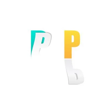 Paper letter P set background Stock Illustration