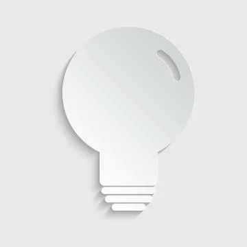 Paper Light bulb icon vector,  lamp icon logo. Idea icon, thinking, solution  Stock Illustration