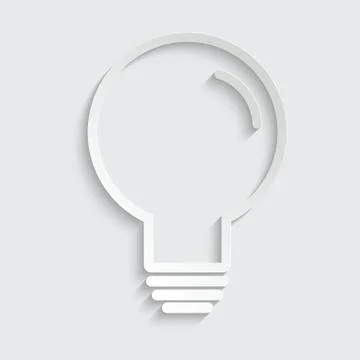 Paper Light bulb icon vector,  lamp icon logo. Idea icon, thinking, solution  Stock Illustration