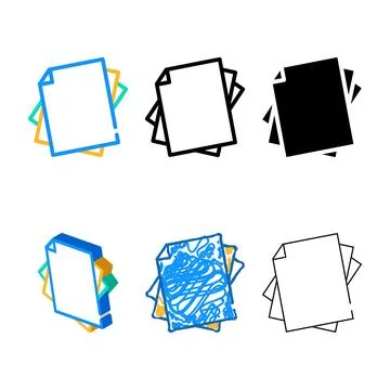 Paper list color icon vector edition 스톡 일러스트