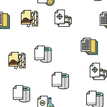 Paper List For Printing Poster Vector Seamless Pattern 库存插图