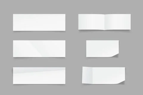 Paper lists with different folds in set Stock Illustration