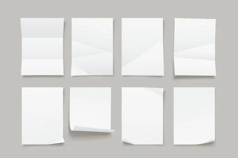 Paper lists with various folds in set Stock Illustration
