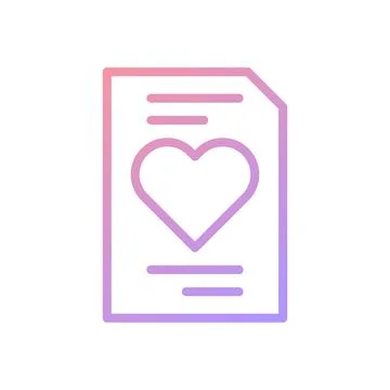 Paper love gradient soft pink purple valentine illustration Stock Illustration