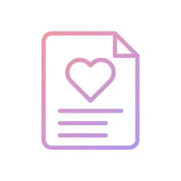 Paper love gradient soft pink purple valentine illustration Stock Illustration