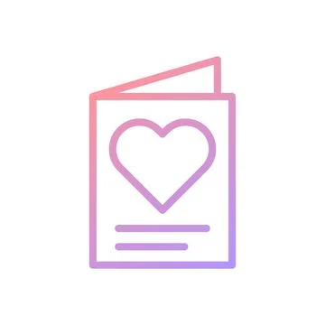 Paper love gradient soft pink purple valentine illustration Stock Illustration