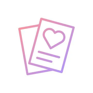 Paper love gradient soft pink purple valentine illustration Stock Illustration