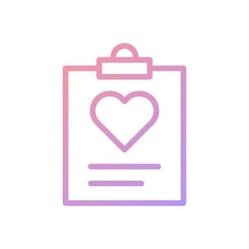 Paper love gradient soft pink purple valentine illustration Stock Illustration