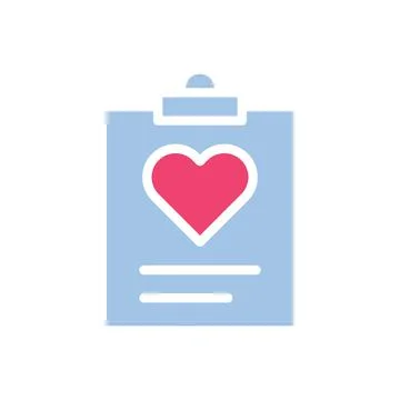 Paper love icon solid blue pink style valentine illustration symbol perfect. Illustrazione stock