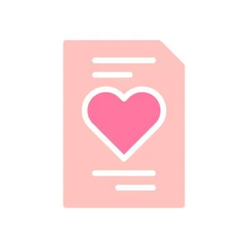 Paper love solid soft pink valentine illustration Stock Illustration