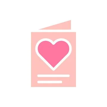 Paper love solid soft pink valentine illustration Stock Illustration