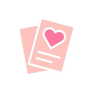 Paper love solid soft pink valentine illustration Stock Illustration