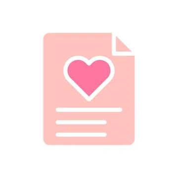 Paper love solid soft pink valentine illustration Stock Illustration