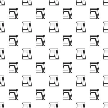 Paper lunch bag pattern, seamless vector background design Stock Illustration