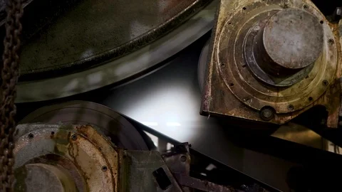 Paper Machine Is Working. Close-up. 스톡 동영상 101160374