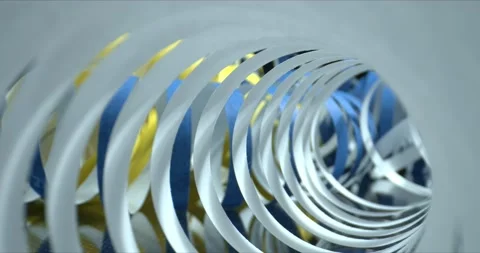Paper made into a spiral. Close-up inside spiral paper tape. Abstract tunnel Stock Footage 143376015