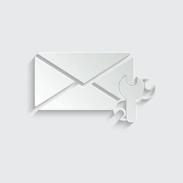 Paper mail icon. The envelope. setting  mail icon. Stock Illustration