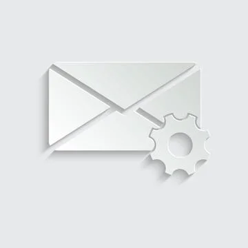 Paper mail icon. The envelope. setting  mail icon. Stock Illustration