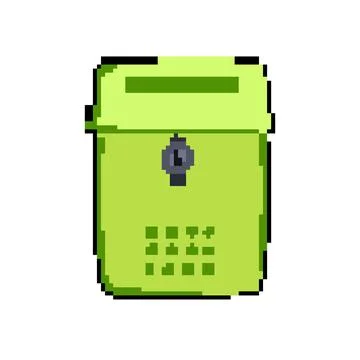 Paper mailbox mail pixel art vector illustration Stock Illustration