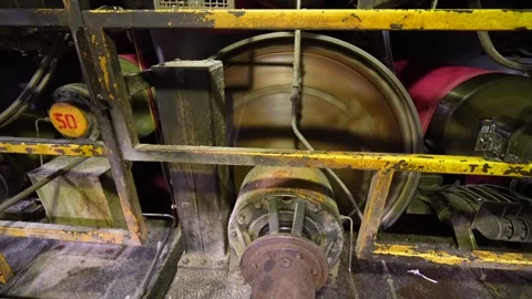 Paper making machine for paper production. Drying shafts of a paper machine Stockbeeldmateriaal 301464304