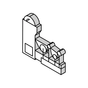 Paper making system isometric icon vector illustration 스톡 일러스트