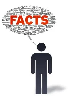 Paper man with facts bubble Stock Illustration