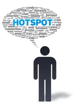 Paper man with hotspot bubble Stock Illustration