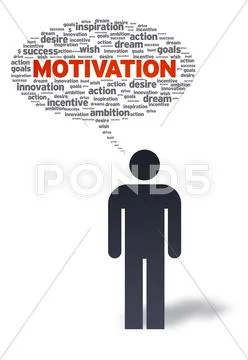 Paper man with motivation bubble Stock Illustration