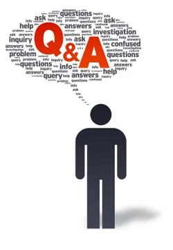 Paper man with q&amp;a bubble Illustrazione stock