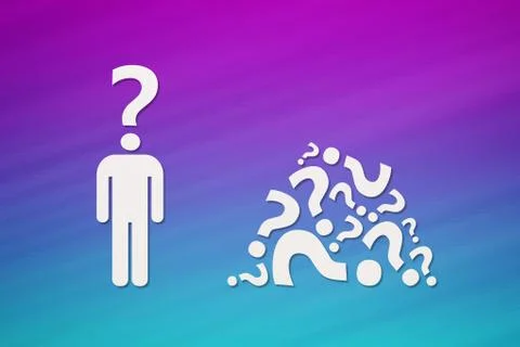 Paper man with question instead of head. Abstract idea concept Stock Illustration