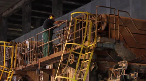 Paper manufacturing. The begining Stock Footage 34096123