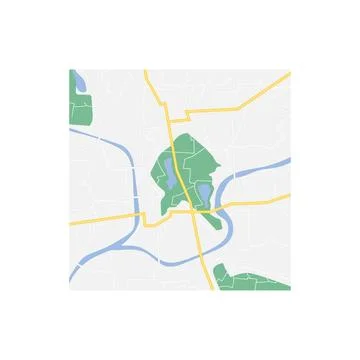 Paper map of the city. Vector illustration isolated. Stock Illustration