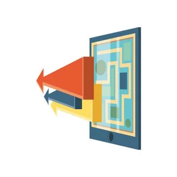 Paper map guide with arrows Stock Illustration